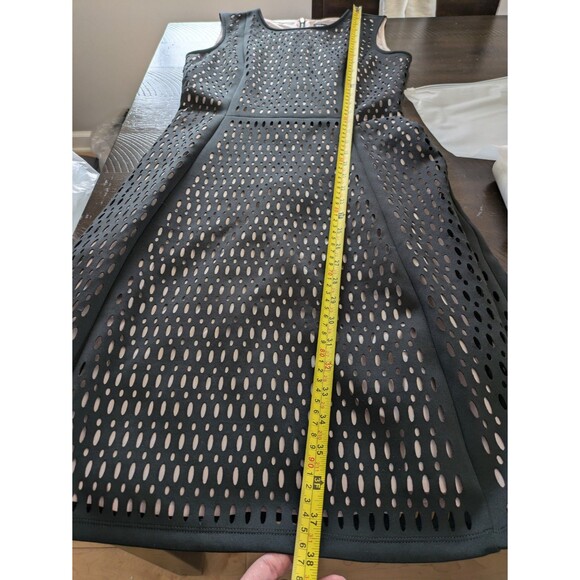 Karl Lagerfeld Paris Black Fit & Flare Dress Laser Cut Eyelet Size Approx XS - Picture 12 of 12